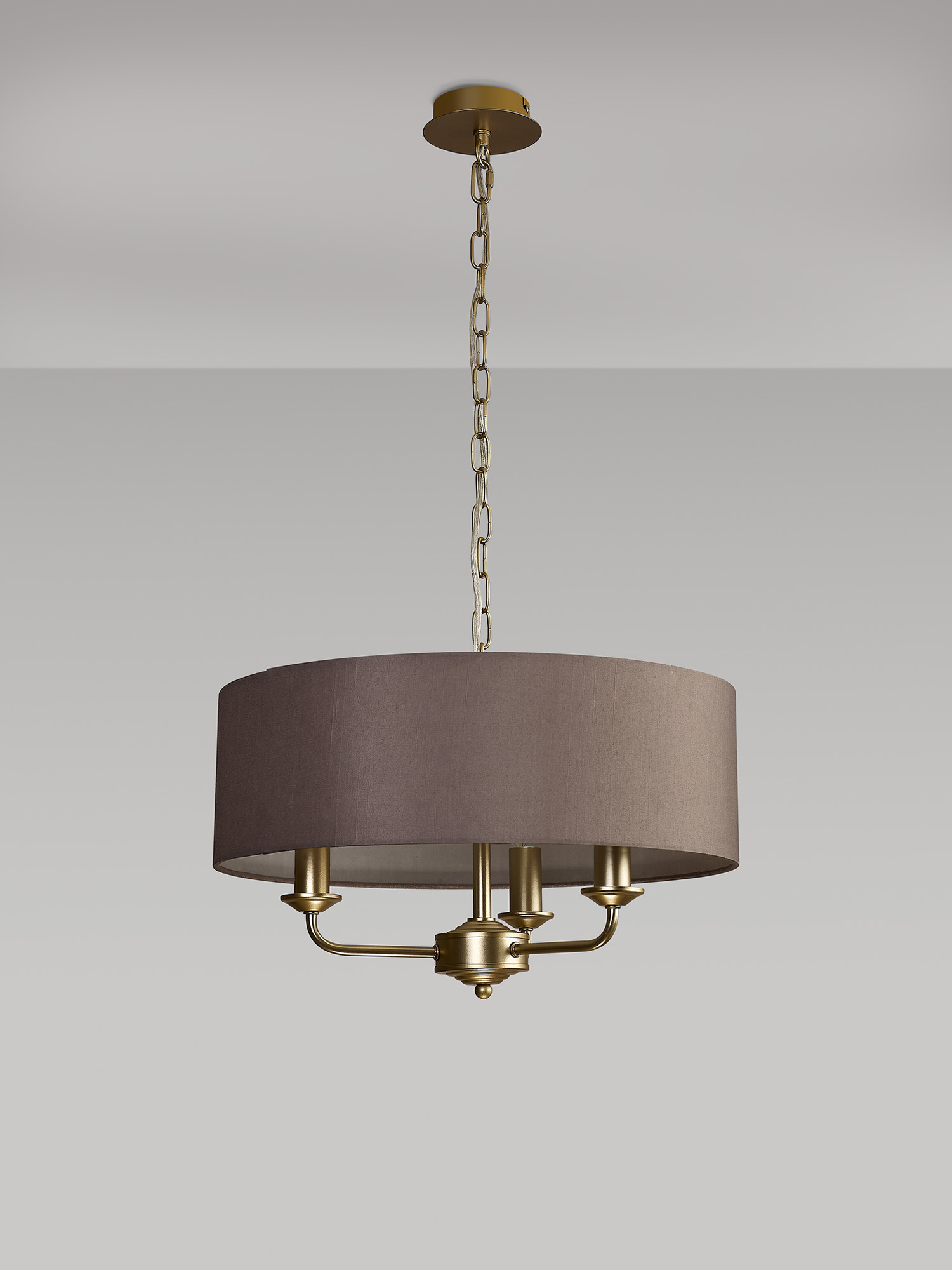 Banyan 45cm 3 Light Pendant Champagne Gold, Grey DK0944  Deco Banyan